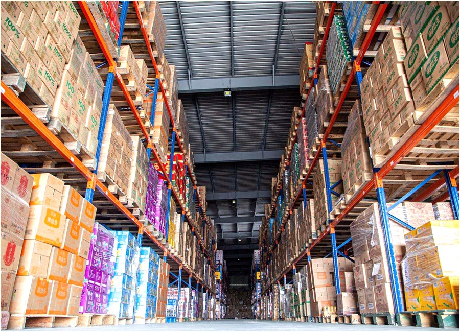 商超实拍配送重型仓储货架